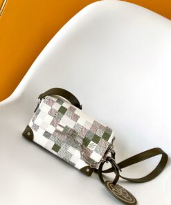 LV拼色格紋高仿女用包 時尚原單一比一手提斜背兩用包
