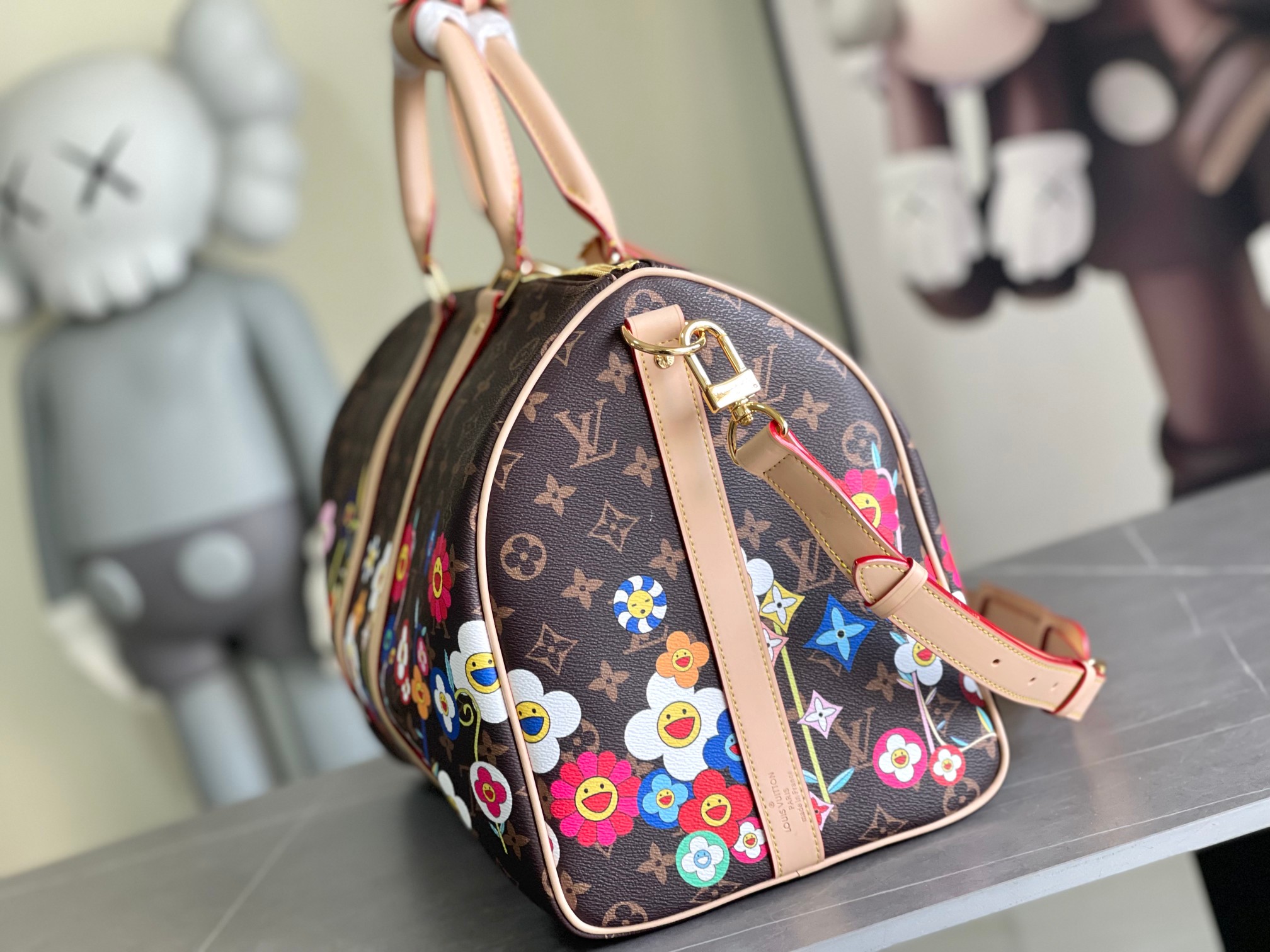LV花花Keepall旅行袋 高仿原單聯名限量款 老花帆布手提包｜歐美奢侈品精品推薦