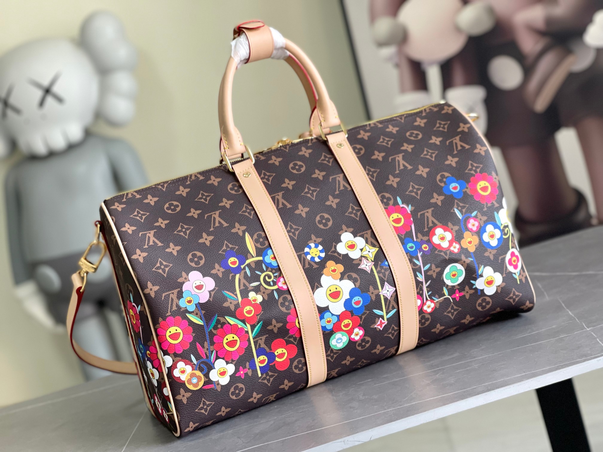 LV花花Keepall旅行袋 高仿原單聯名限量款 老花帆布手提包｜歐美奢侈品精品推薦
