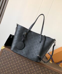 LV壓紋托特包 黑色原單復刻款 大容量高仿肩背手提包