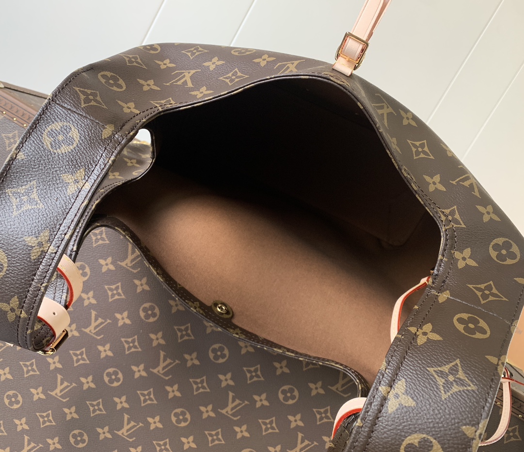 LV原單仿款OnTheGo柔感托特包深棕Monogram粉膚色吊牌女用大容量手提包｜歐美奢侈品精品推薦