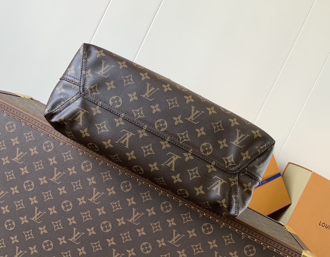 LV原單仿款OnTheGo柔感托特包深棕Monogram粉膚色吊牌女用大容量手提包｜歐美奢侈品精品推薦