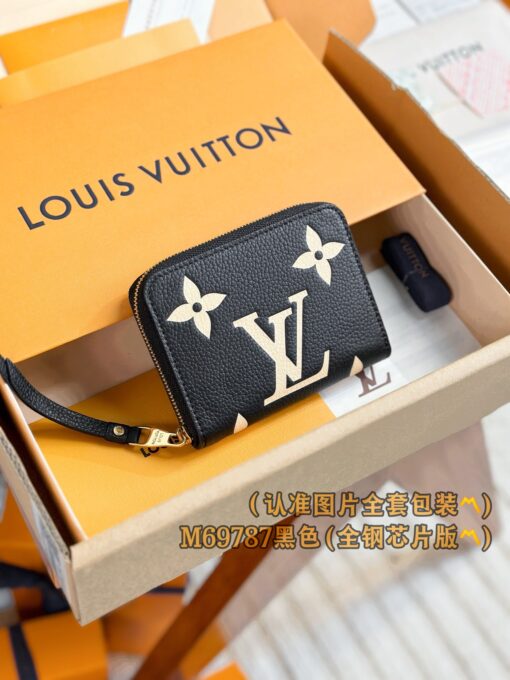 LV M69787黑色短夾 高仿原單拉鍊零錢包 全鋼芯片款一比一復刻