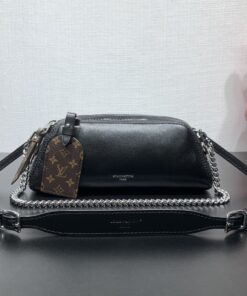 LV高仿黑色鏈條包男用小型斜背款多用途休閒精品推薦