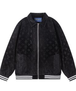 LV高仿外套黑色滿版Logo設計潮流百搭款男裝推薦
