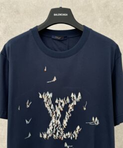 LV頂級原單短袖 深藍帆船刺繡LV標識設計感推薦款