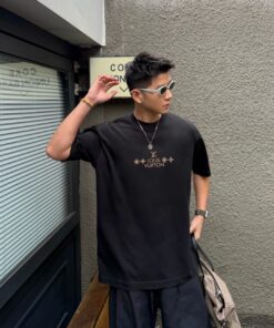 LV高仿黑色金Logo短T 低調奢華潮流穿搭