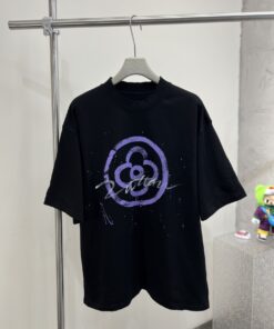 LV一比一黑色紫標T恤 潮流塗鴉印花設計款