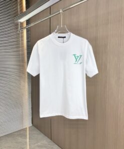 LV高仿白色綠標刺繡短T 夏季清新百搭男款