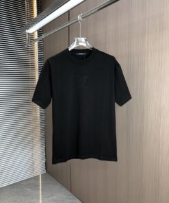 LV高仿黑色鑽點Logo短T 極簡刺點潮流感男裝