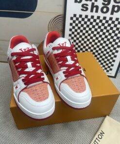 LV高仿白紅配色運動鞋 男款限量版潮鞋