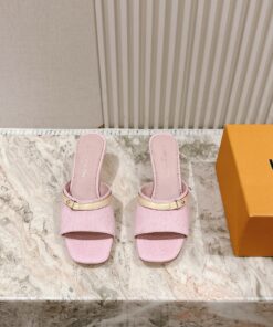 LV莆田鞋粉色露趾拖鞋A貨推薦款 小香風質感夏季女鞋