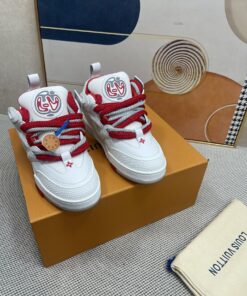 LV紅白配色運動鞋 高仿版本 Louis Vuitton潮流休閒鞋