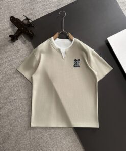 LV原單T恤米白色短袖設計感圓領剪裁簡約時尚風