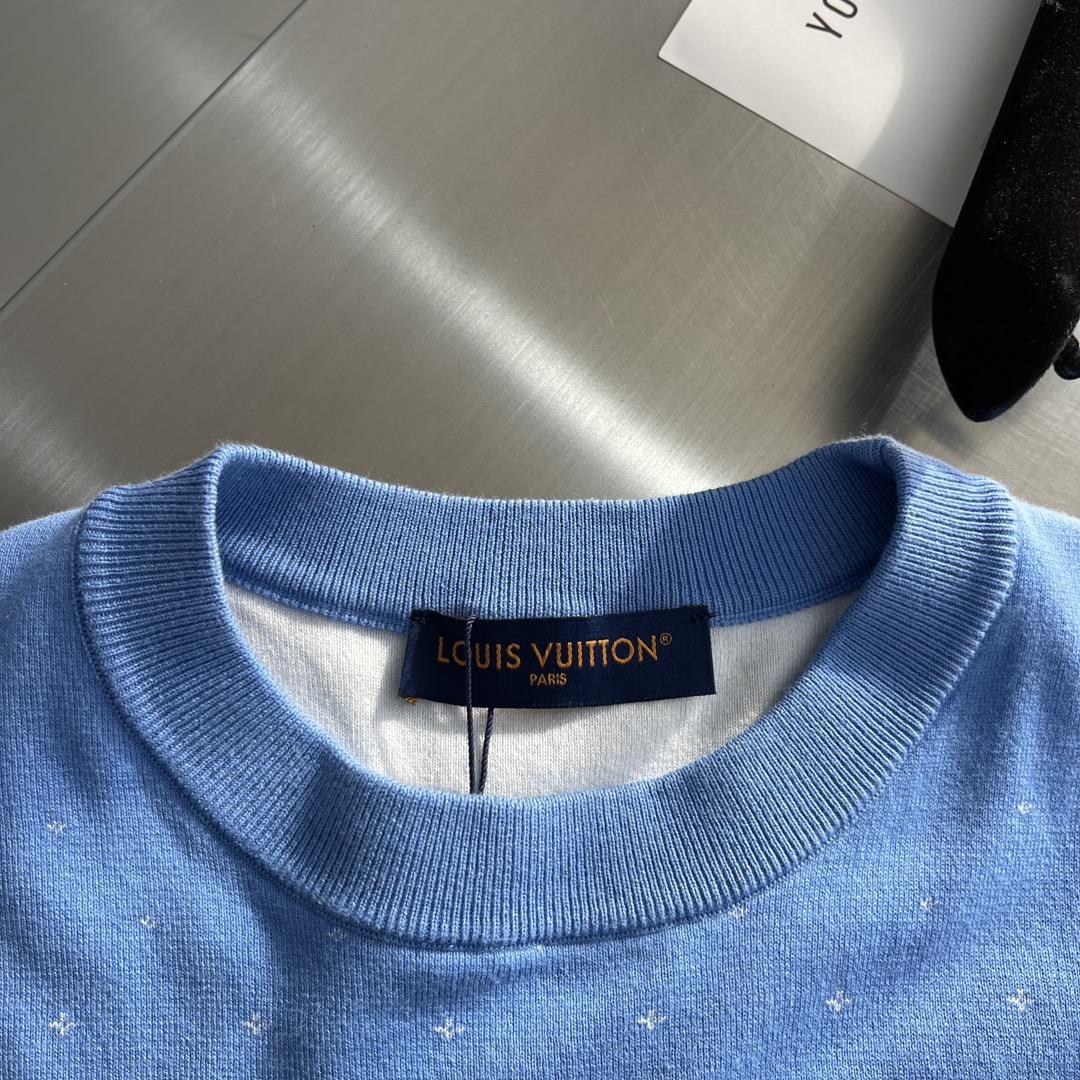 LV精品仿製提花針織短袖T恤 奢華紋理設計感滿分｜歐美奢侈品精品推薦