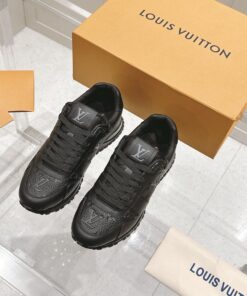 LV運動鞋 高仿全黑Monogram壓紋復刻原單慢跑鞋