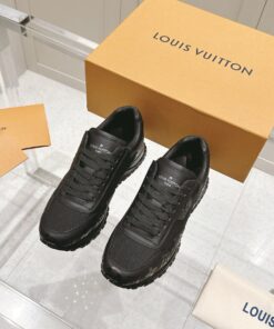 LV運動鞋 高仿全黑尼龍拼皮復刻款輕量慢跑鞋