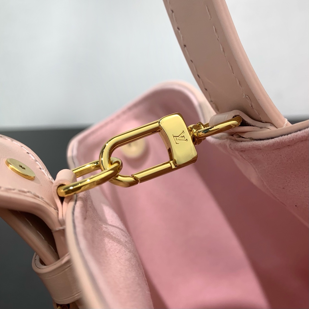 LV一比一粉色水桶包附卡包 奶油粉Monogram肩背包｜歐美奢侈品精品推薦