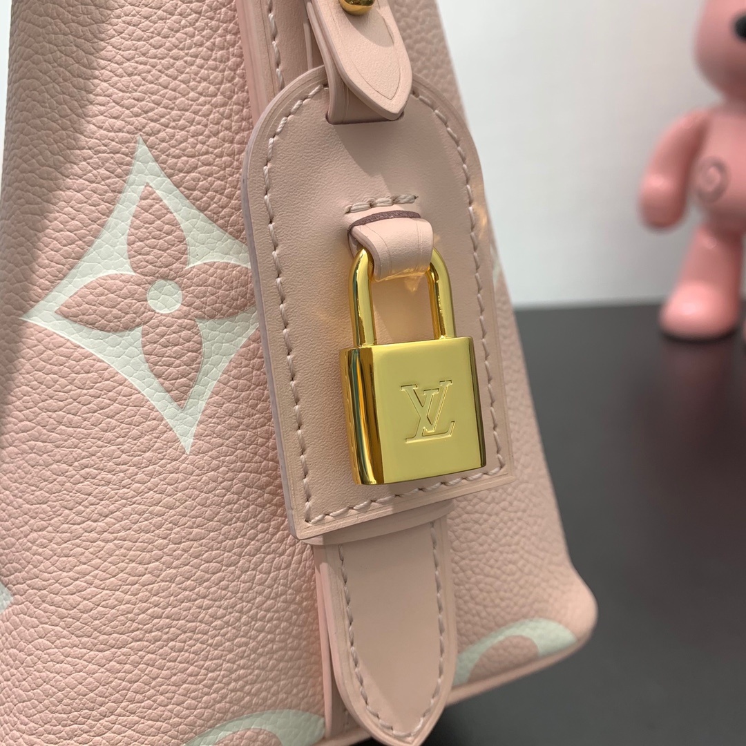 LV一比一粉色水桶包附卡包 奶油粉Monogram肩背包｜歐美奢侈品精品推薦