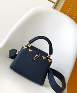 LV 精品仿製 Capucines BB 小號手提包 經典粒面皮革設計