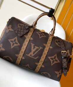 LV高仿M47211旅行包Giant老花大字雙色經典款