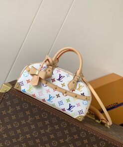 LV高仿M13084 Alma BB手提包彩色老花復古小巧經典款