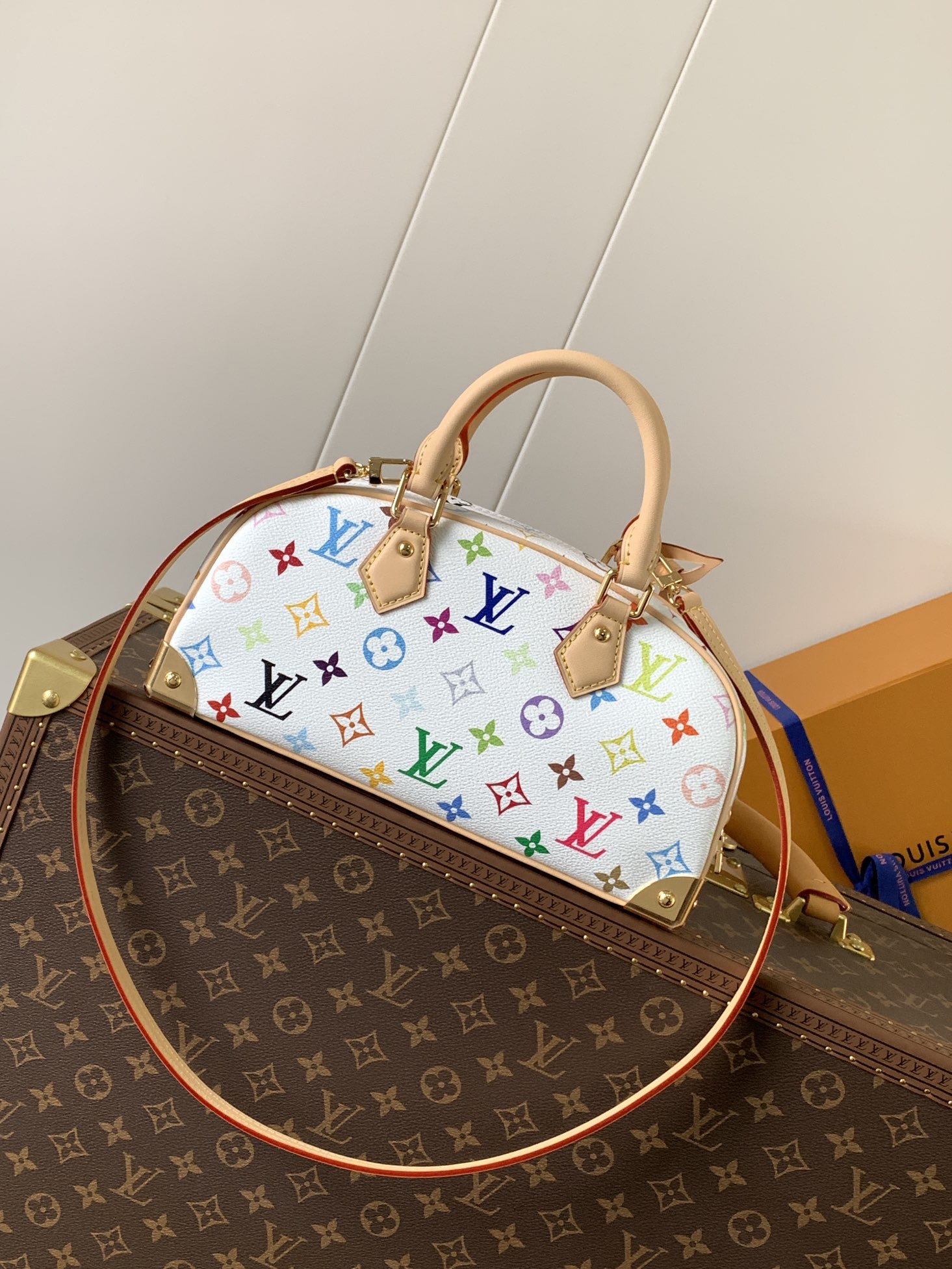 LV高仿M13084 Alma BB手提包彩色老花復古小巧經典款｜歐美奢侈品精品推薦