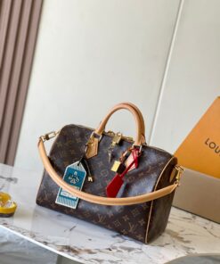 LV高仿M11945波士頓包Speedy 30老花設計旅行肩背手提兩用款