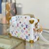 LV高仿M14046彩色Monogram箱型包白底Petite Malle精品推薦｜歐美奢侈品精品推薦