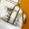 LV一比一M00160 Keepall 50棋盤格編織風旅行袋軍綠設計推薦｜歐美奢侈品精品推薦