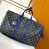 LV原單M00161 Keepall 50藍綠Damier格紋旅行袋潮流設計推薦｜歐美奢侈品精品推薦