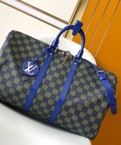 LV原單M00161 Keepall 50藍綠Damier格紋旅行袋潮流設計推薦