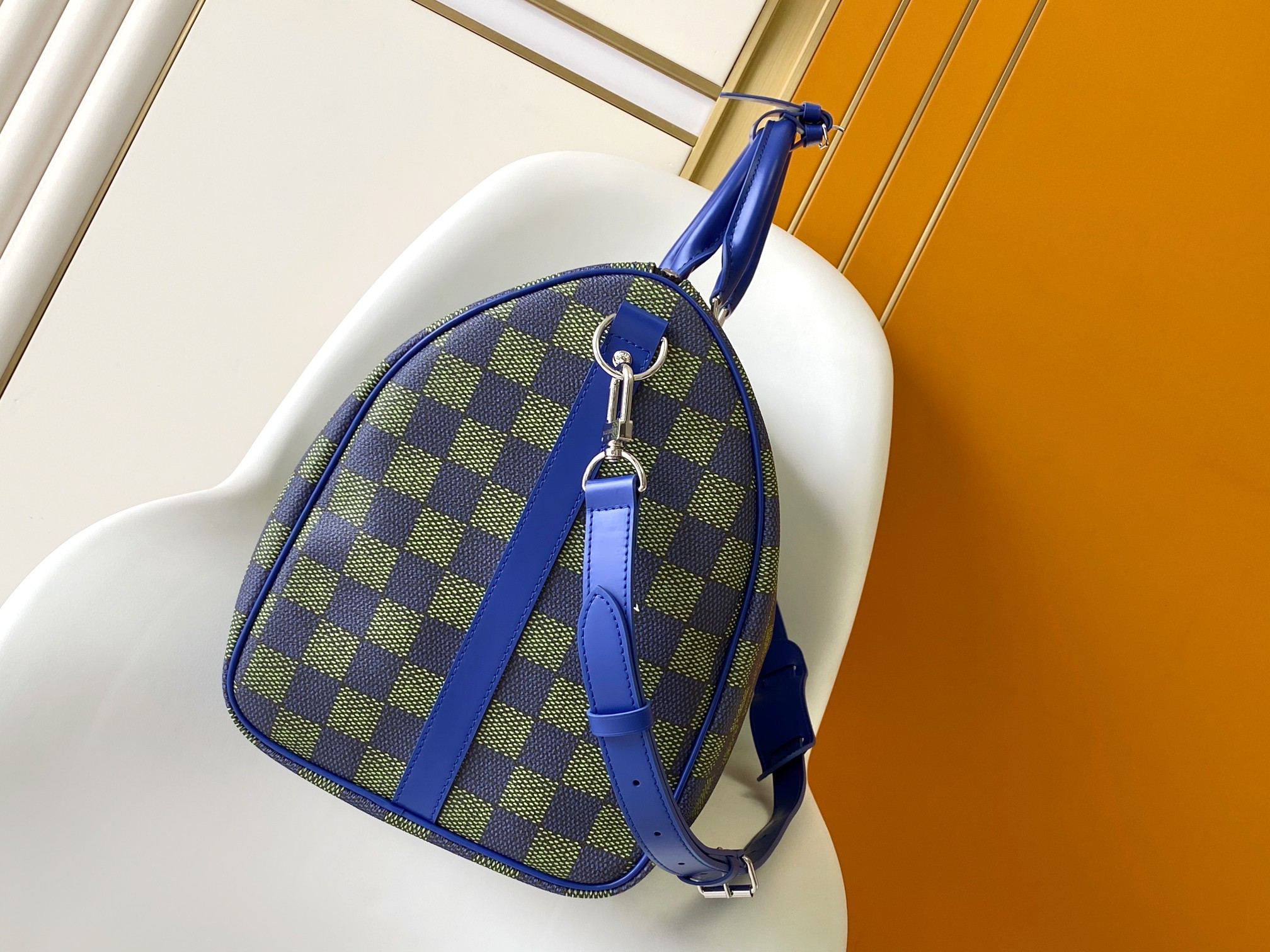 LV原單M00161 Keepall 50藍綠Damier格紋旅行袋潮流設計推薦｜歐美奢侈品精品推薦