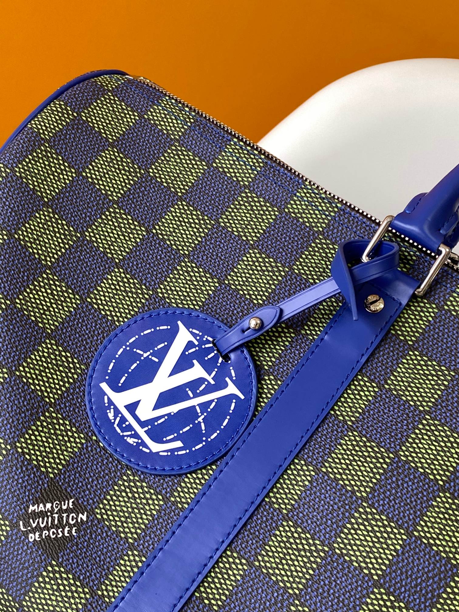 LV原單M00161 Keepall 50藍綠Damier格紋旅行袋潮流設計推薦｜歐美奢侈品精品推薦