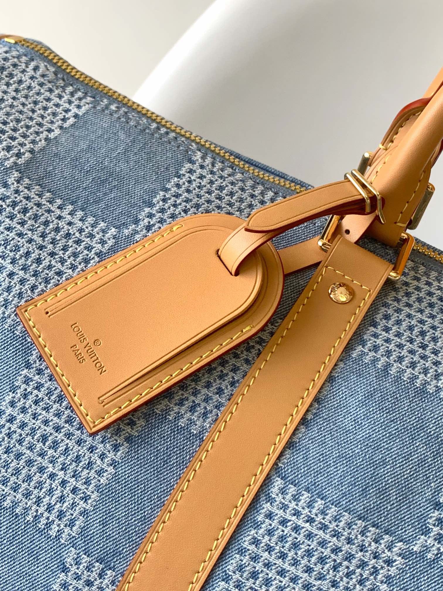 LV一比一N40739 Keepall 50牛仔藍Damier Denim旅行袋時尚推薦款｜歐美奢侈品精品推薦