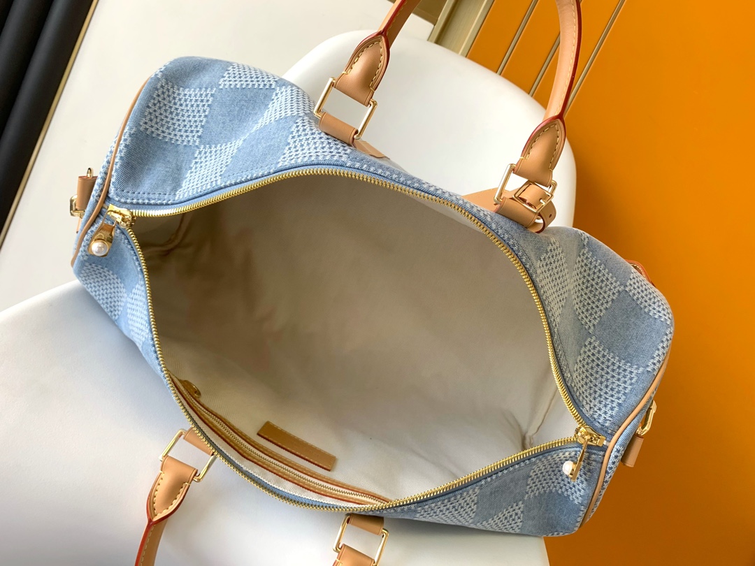 LV一比一N40739 Keepall 50牛仔藍Damier Denim旅行袋時尚推薦款｜歐美奢侈品精品推薦