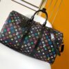 LV高仿M13745 Keepall 50黑色Multicolor彩色老花旅行袋時尚推薦｜歐美奢侈品精品推薦