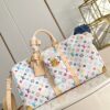 LV原單M13742 Keepall 45白色Multicolor彩色老花小號旅行袋推薦｜歐美奢侈品精品推薦
