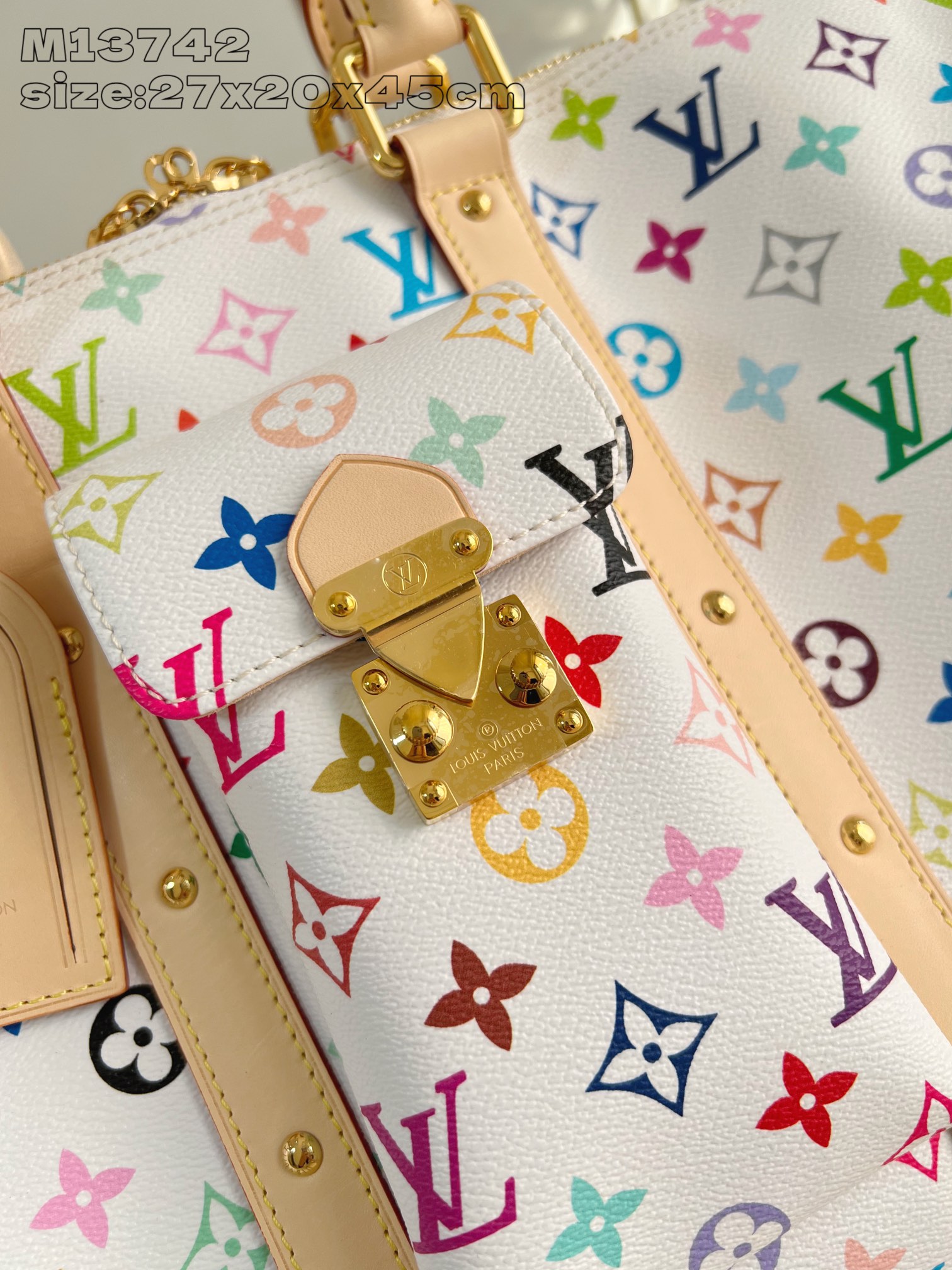 LV原單M13742 Keepall 45白色Multicolor彩色老花小號旅行袋推薦｜歐美奢侈品精品推薦