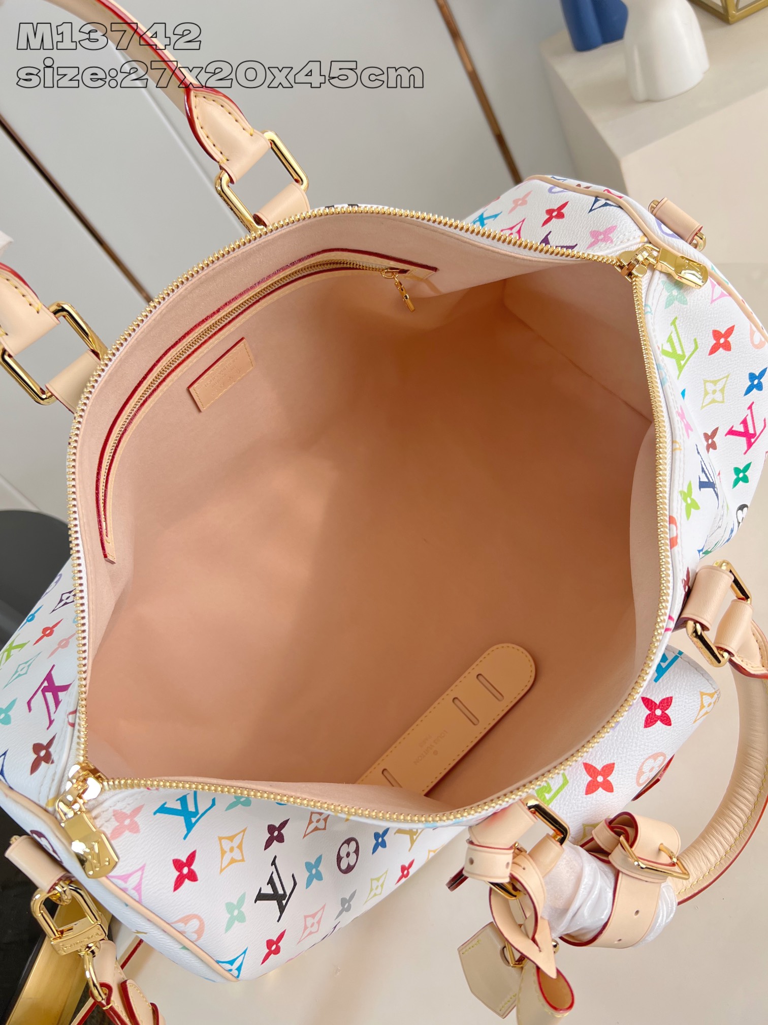 LV原單M13742 Keepall 45白色Multicolor彩色老花小號旅行袋推薦｜歐美奢侈品精品推薦