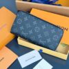 LV高仿N63095男士Monogram Eclipse拉鍊長夾精品皮夾大容量錢包｜歐美奢侈品精品推薦