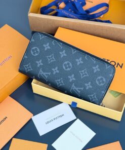 LV高仿N63095男士Monogram Eclipse拉鍊長夾精品皮夾大容量錢包