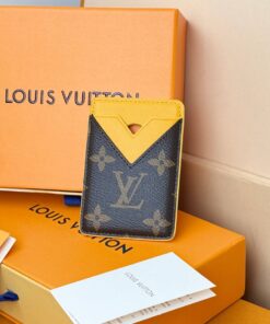 LV精品仿製M12853黃拼Monogram名片夾卡夾時尚小皮件卡包推薦