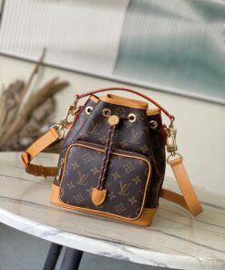 LV高仿M14017老花水桶包女包百搭休閒復古時尚肩背包