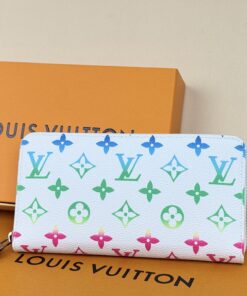 LV高仿M13908彩色老花拉鍊長夾時尚精品錢包推薦