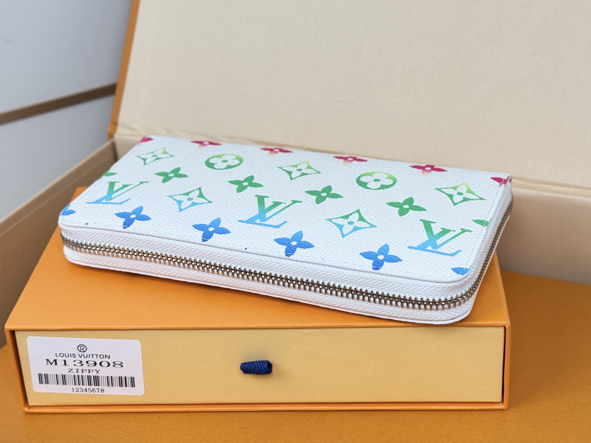 LV高仿M13908彩色老花拉鍊長夾時尚精品錢包推薦｜歐美奢侈品精品推薦