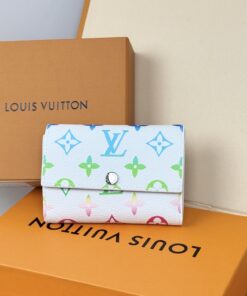 LV高仿M14122彩色老花三折短夾小巧時尚人氣精品錢包