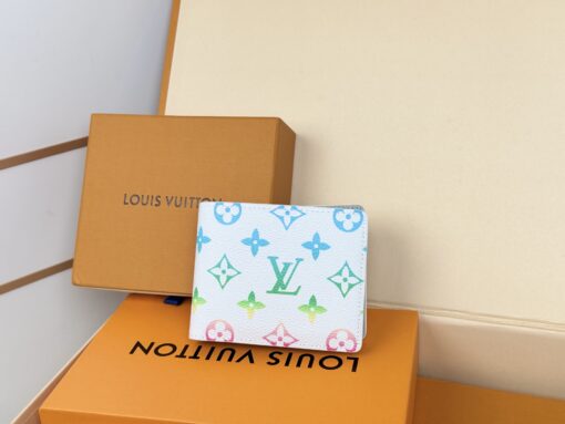 LV高仿M14354彩色老花短夾男女通用時尚精品皮夾推薦