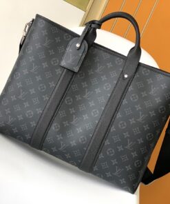 LV一比一M30937黑色老花托特包時尚大容量輕盈通勤包推薦