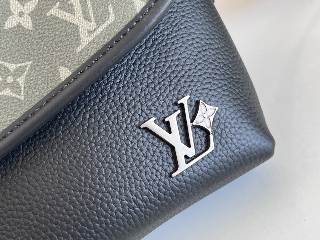 LV 精品仿製Monogram拼接黑灰斜背包潮流百搭人氣推薦款｜歐美奢侈品精品推薦